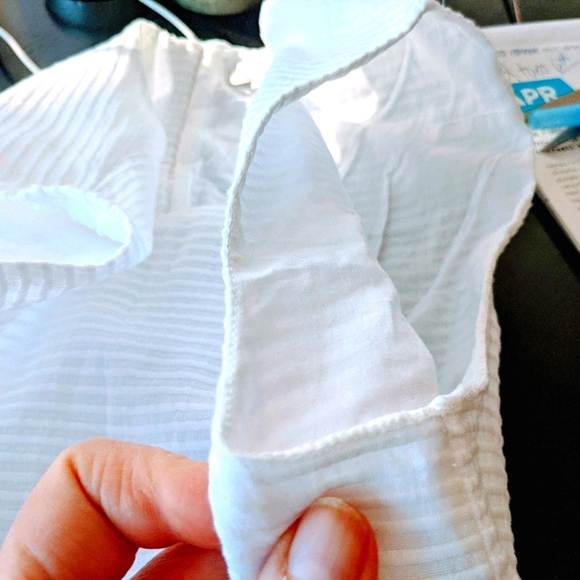 GAP lined white mini dress in sharp, white cotton. - Picture 8 of 11